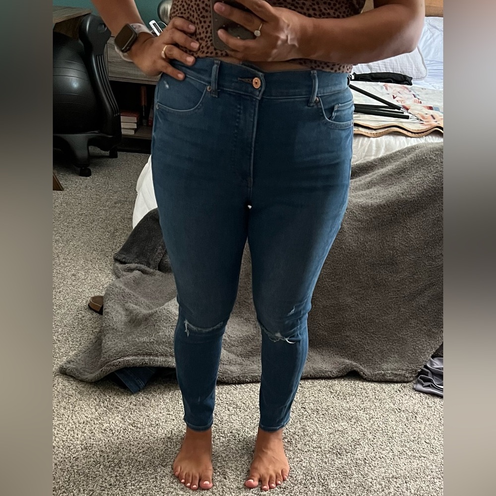 Express high waisted ripped skinny jeans
